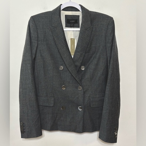New! J Crew Wool Blend Double Breasted Blazer Size 10 - Picture 1 of 8